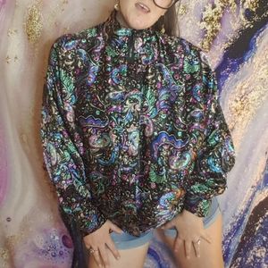 Vintage silky satin bomber jacket